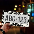 thumbnail image 4 of 1 Pcs Black White Blotch License Plate Frame,License Plate Cover for Car Decorative Parts,Aluminum License Plate Bracket Holder Rust-Proof for US Standard Car, 4 of 8