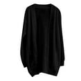 thumbnail image 4 of Ogiraw Womens Tops Cardigan for Women Cardigan Sweaters for Women Women's Solid Color Curved Placket Large Pocket Sweater Cardigan Jacket Black, 4 of 4