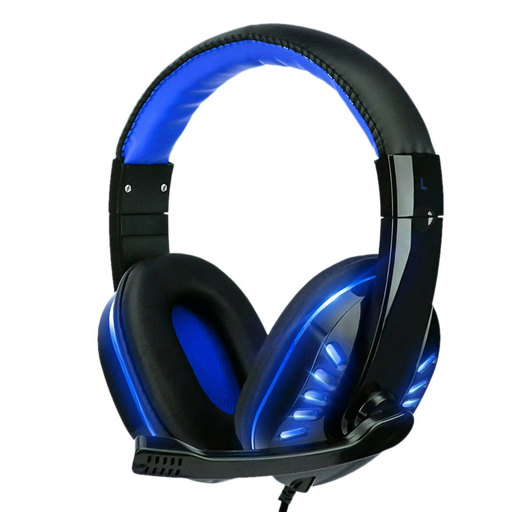 Computer Gaming Headphone with LED Light（Black Blue）