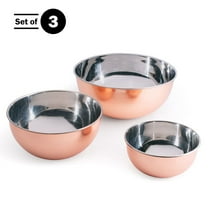 Kings County Tools Copper Mixing Bowls - 3 Piece Stainless Steel Nesting Bowl Set (Copper)