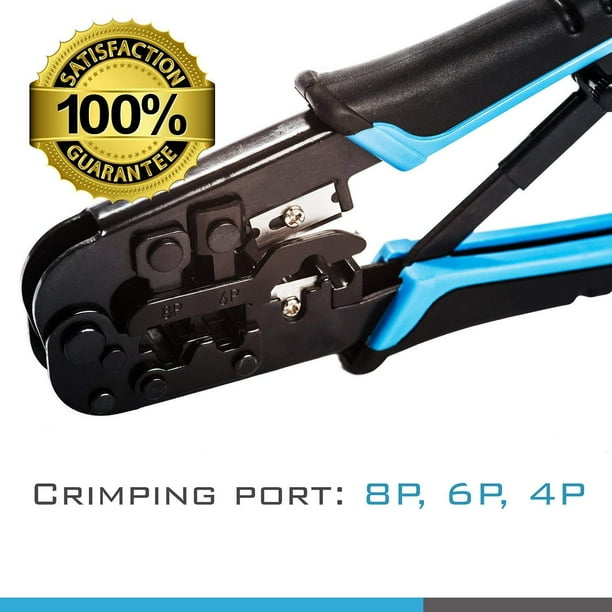 Stanz TM RJ45 and RJ12 RJ11 crimping tool network ratcheting wire crimper cutter striper for cat5 cat6 coaxial cables all in one