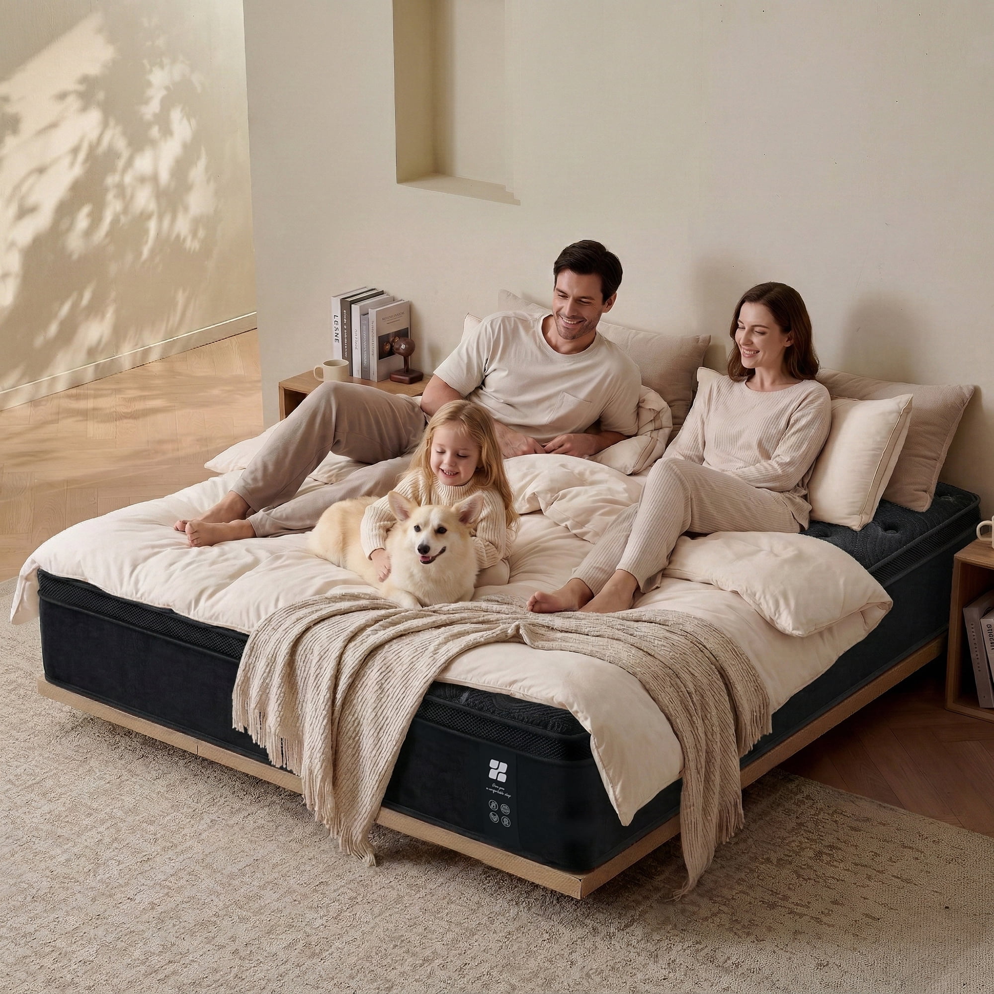 Zoopower 12" King Size Mattress, Medium Firm Pocket Spring Hybrid Mattress in a Box,Edge Support,CertiPUR-US Certified