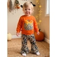 thumbnail image 3 of Cjfdfy Toddler Baby Girl Halloween Outfit Camo Pumpkin Print Long Sleeve Pullover Camouflage Flare Pants Little Baby Cute My First Halloween Fall Winter Clothes, 3 of 9