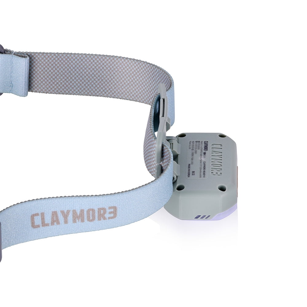 Claymore Heady2 (Mint Gray) - Rechargeable LED Headlamp Flashlight, Lightweight for Camping, Running, Hiking, Emergency & Industrial Use. USB-C Charging, Up to 40 Hours Battery Life, Waterproof.