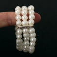 thumbnail image 7 of SmartBy 3-Row Faux Pearl Bracelet Women Retro Wrist Bracelet Ladies Rhinestone Stretch Bracelet with Elastic Chain Jewelry for Parties Weddings Daily Wear, 7 of 7