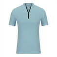 thumbnail image 3 of gbyLJF Women's Shirt Short Sleeve Zip Up Quick Dry T-shirts Solid Color Stretch Sports Fitness Tops Slim Fit Tennis Top, 3 of 6