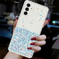 thumbnail image 3 of Dteck Grow in The Dark Case for Samsung Galaxy A35 5G, Bling Sparkly Luminous Glitter Phone Case for Women Girls,White, 3 of 4