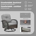 thumbnail image 4 of MELLCOM 3 Pieces Patio Furniture Set, Outdoor Swivel Rocker Patio Chairs, Wicker Patio Bistro Set with Rocking Chair, Thickened Cushions and Glass Coffee Table for Backyard, Garden, Grey, 4 of 6