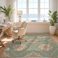thumbnail image 3 of Design&I 9'x12' Washable Area Rug Round Classic Repeating Border Geometric Accent Floor Covering for Great Room, Large Living Giant Skid-Resistant, 3 of 7