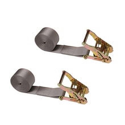 2" x 10' Gray Endless Ratchet Strap w/ Interior Wide Ratchet - 2 Pac