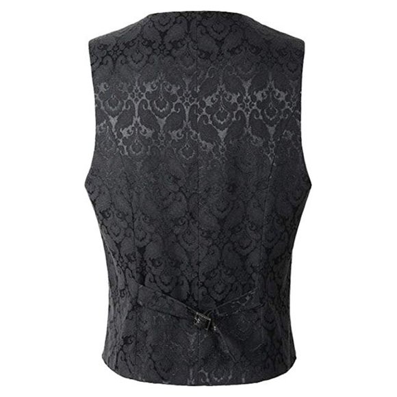Halloween Vintage Medieval Style Vest Fashionable Solid Color Simple Design Men's Waistcoat Male Gothic Suit Birthday Gift Black XXXL