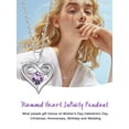 thumbnail image 5 of U7 Infinity Heart Necklace for Women 925 Sterling Silver February Amethyst Crystal Birthstone Forever Love Pendant Jewelry Birthday Mothers Day Gift for Wife Mom, 5 of 9