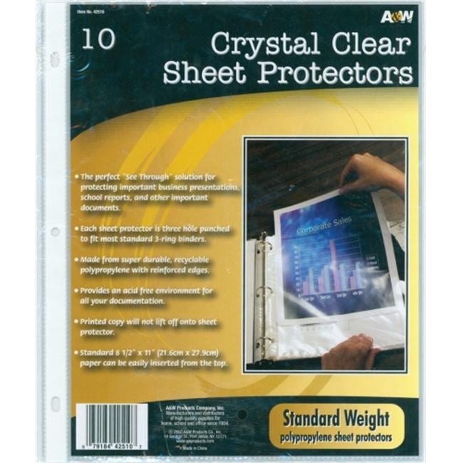 A&W Office Supplies 42510 Page Protectors 9.25"X11.25 Inch Walmart Canada