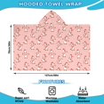 thumbnail image 2 of Pink Cow Heart Pattern Hooded Bath Towel，50"x30" for Ages 3 To 12 Kids, Quick Dry Lightweight Soft Microfiber Hood Beach Towel Cover Up for Kids, 2 of 7