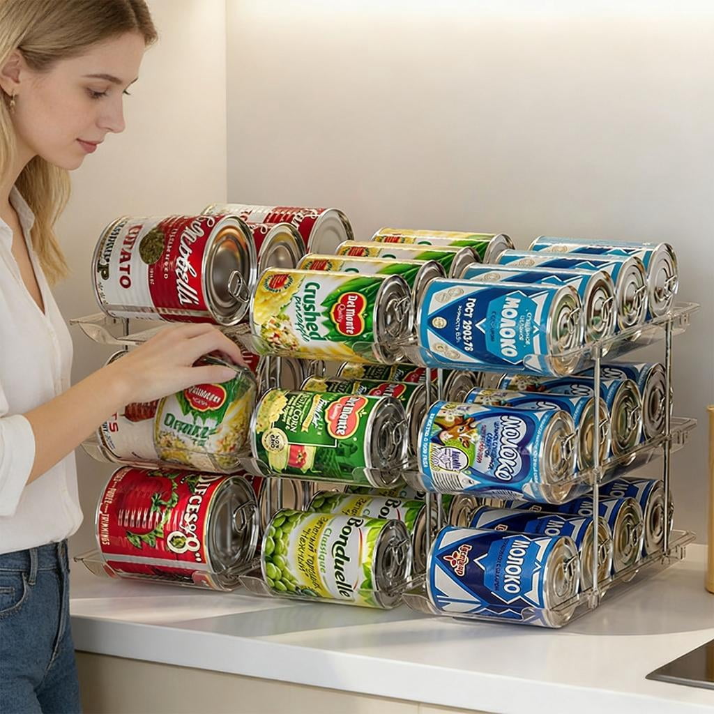 HannLk Can Rack Organizers For Fridge And Shelves Organization