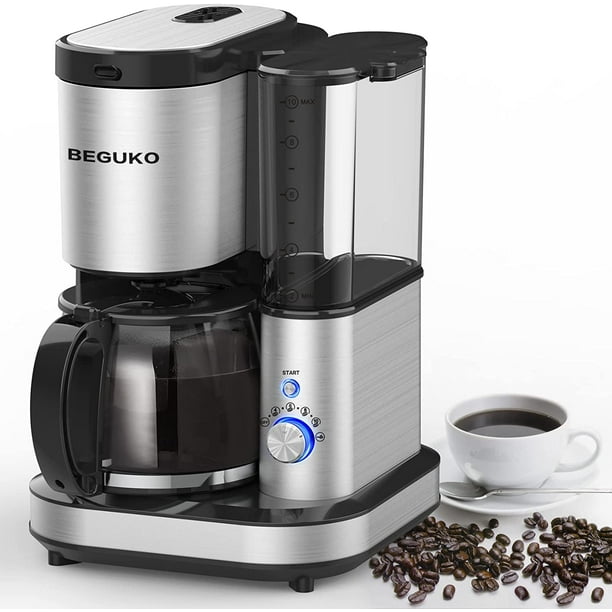 practical BEGUKO Coffee Maker with Grinder Built in 10 Cup Grind and