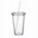 thumbnail image 1 of SGACAI Vaso de 500 ml con pajita, reutilizable, de doble pared, para bebidas frías y heladas, de 16 oz, UKGJ, 1 of 1