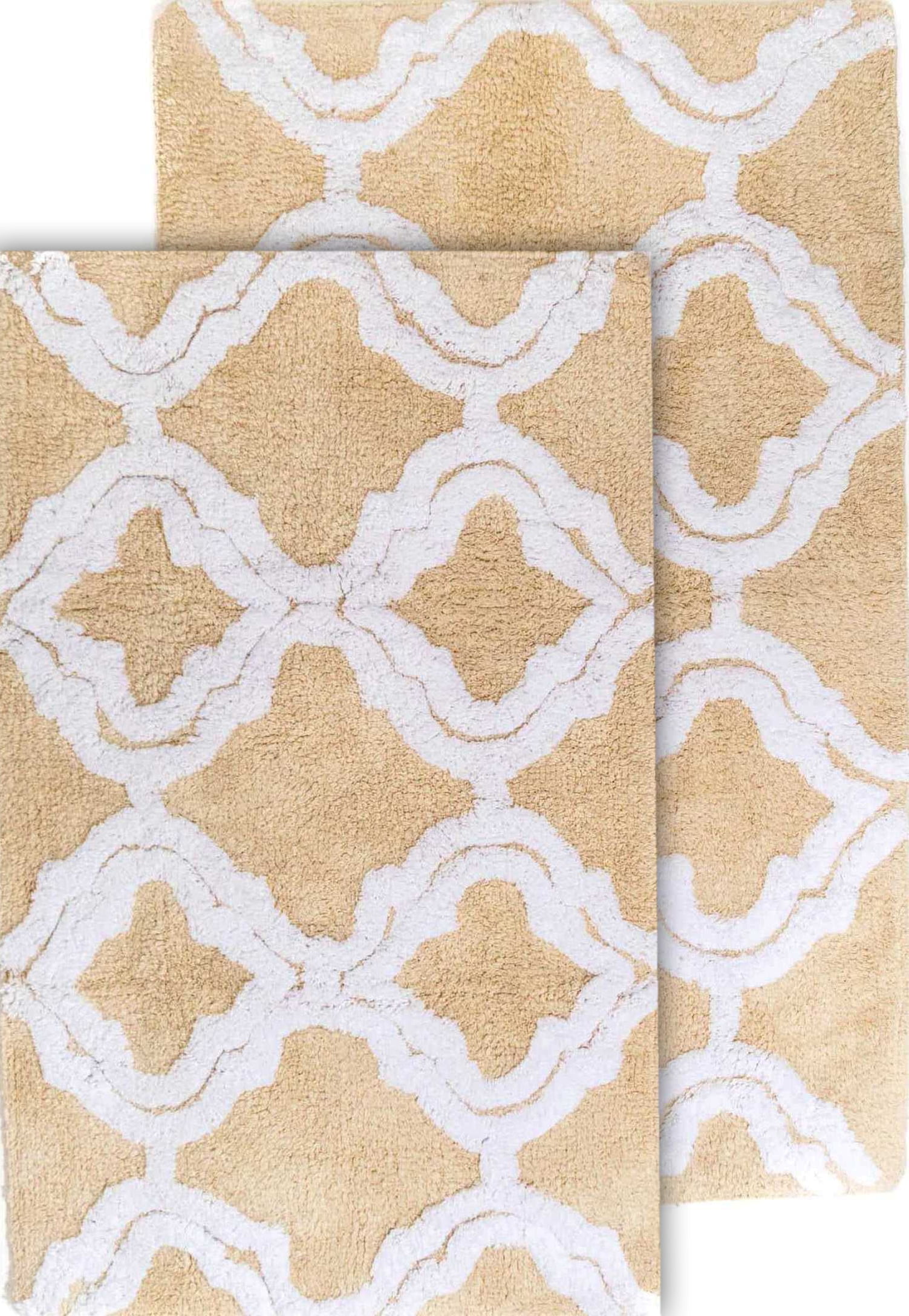Chesapeake Double Quatrefoil 2pc Straw Bath Rug Set (21"x 34" & 24"x40")