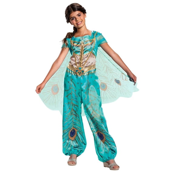 Girl's Jasmine Teal Classic Toddler Halloween Costume - Aladdin Live Action