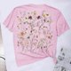 thumbnail image 3 of Tops de Manga Corta de las Mujeres, Cuello Redondo Impreso, Camiseta de Manga Corta para las Mujeres, 3 of 6