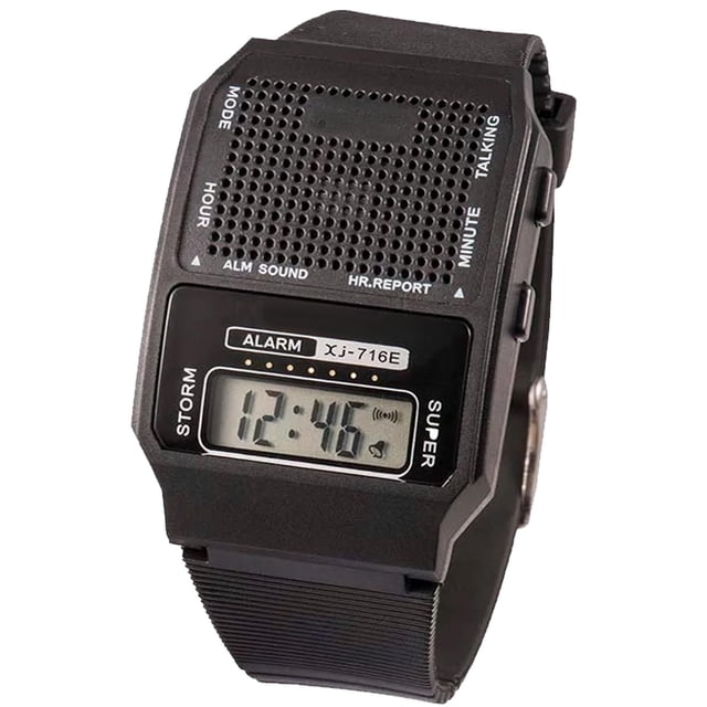 Reloj parlante SoniHour 1Pza Reloj Parlante Pantalla digital Idioma: Español Longitud 24 cm Ancho 3.6cm Negro.