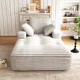 thumbnail image 2 of 67'' Oversized Chaise Lounge Chair, Cloud Plush Corduroy Sofa Bed for Living Room, Modern Deep Seat Sleeper Couch with Back Cushion, No Assembly Required, (Oyster White), 2 of 12