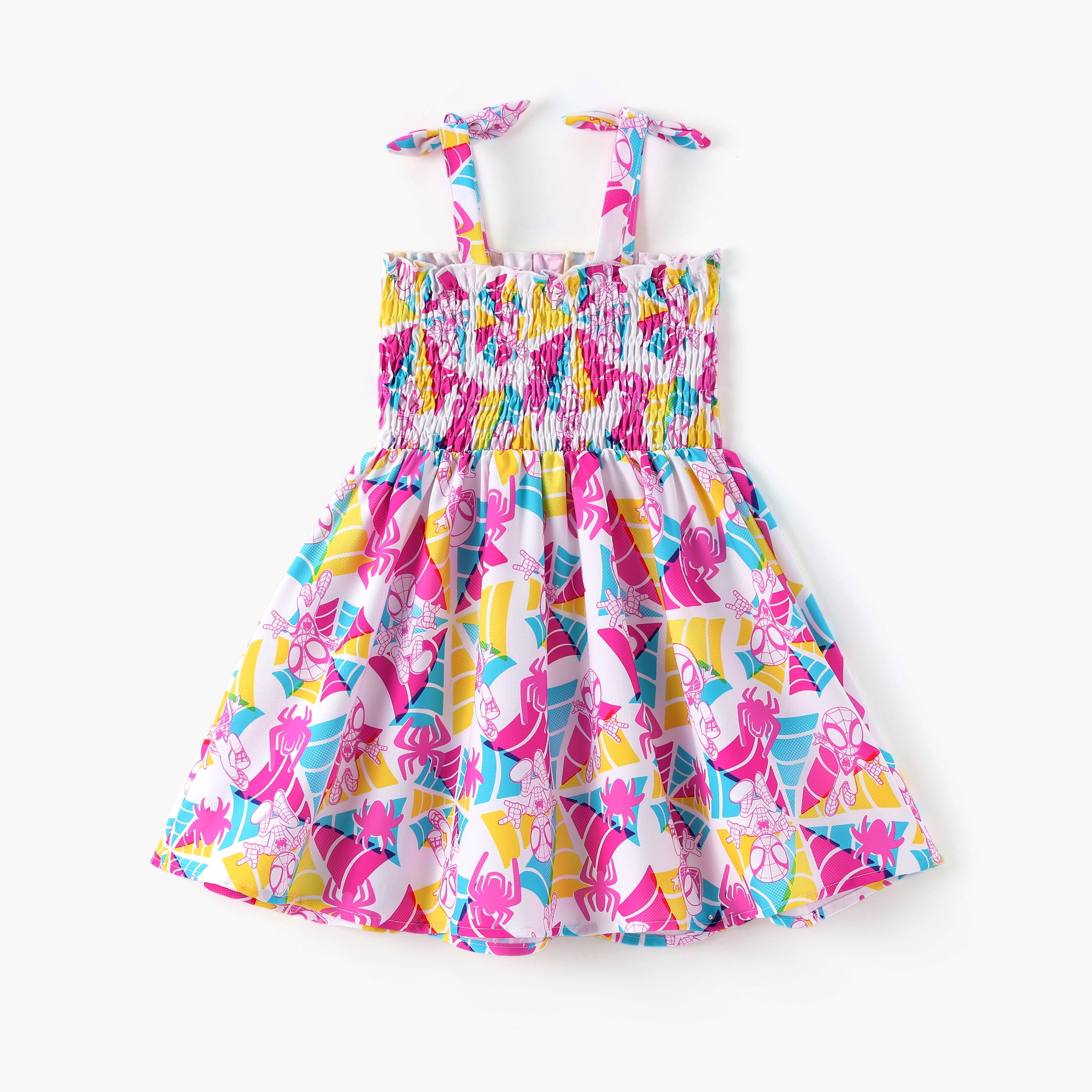 Marvel Girls Dresses Spider-Man Spider-Gwen Ghost Halloween Gifts Halter Pink Summer Dress Baby Toddlers 2T