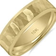 thumbnail image 3 of SZUL Men's 10K Yellow Gold 6mm Wedding Band with Hammered Center, 3 of 4