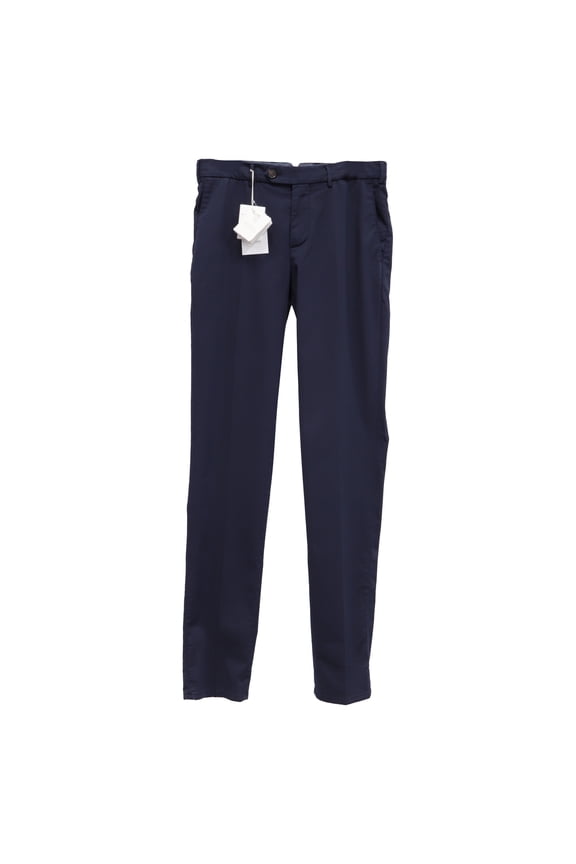 Pre-Owned Brunello Cucinelli Gabardine Italian Fit Trousers in Navy Blue Cotton