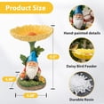 thumbnail image 4 of The Growing Ground Daisy Gnome Bird Feeder, Resin Garden Statue with Flower Bowl for Outdoor Patio Decor, Yellow, 4 of 9