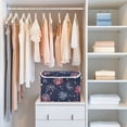thumbnail image 4 of Yayeee Collapsible Cube Storage Bin with Lid Fabric Closet Decorative Basket with Handles, Red and Blue Fireworks Pattern, 4 of 7