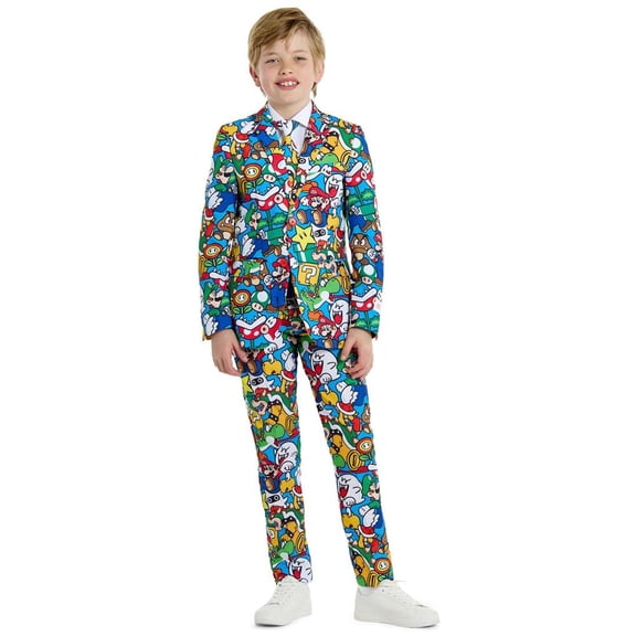 Blue and Yellow Super Mario Boys Teen Suit - Large