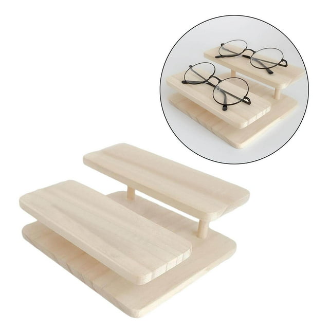 thinsony Wooden Sunglasses Rack Glasses Display Stand Holder Organizer Stand 2 Layers