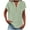 Green 1, variant on Linen T Shirts for Women Summer Casual Solid Color Tops Comfy Classy V-Neck Cotton Linen Shirts Loose Fit Short Sleeve Button Up Tunic Tops Elegant Dressy Ladies Tops Tee