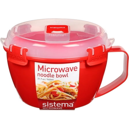 Sistema 1109ZS Microwave Collection Noodle Bowl, 1 Count (Pack of 1), Red