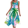 thumbnail image 2 of Ovzne Robes pour Femmes 2025 Robe d'Été Mode Femme Été Plage Imprimé Poches Débardeur Col Rond Sans Manches Robe Débardeur Robes Robe d'Été Imprimée Liquidation, 2 of 7