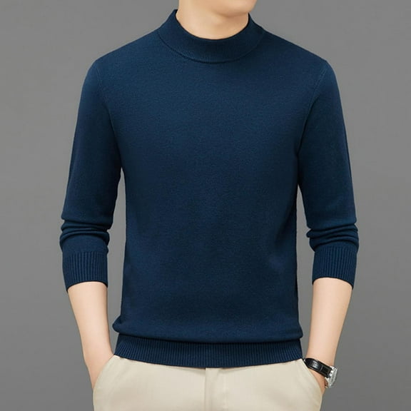 Big and Tall Mens Turtleneck Sweaters,Long Sleeve Basic Shirts Soft Cozy Pullover Layering Undershirts,M-4XL