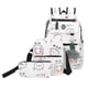 thumbnail image 1 of 3 unidades/juego de mochilas de lona unisex con estampado de dibujos animados bonitos, bolsos de hombro (blanco) Likrtyny Para estrenar, 1 of 6