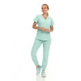 thumbnail image 3 of Hey Collection Womens Stretch Colorful V-Neck Jogger Scrubs Set, Medical Nursing Tops with Four Pocket Scrubs Jogger Pants, 3 of 5