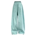 thumbnail image 4 of YOUYEDIAN Girls Wide Leg Pants Flowy Loose Fit Palazzo Pants for Girls Kids Casual Beach Linen Trousers (Blue, 11-12 Years), 4 of 4