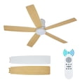 thumbnail image 1 of Yiwa Modern 52 Inch Ceiling Fan, Includes LED Light, Remote Control, and Silent Reversible DC Motor for Bedroom or Living Room, 1 of 7