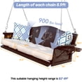 thumbnail image 3 of zzw 3-Person Metal Porch Swing with Tray & Cushions, 900 lb Capacity, Rust-Resistant for Patio, Garden & Lawn, 3 of 9