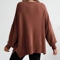 thumbnail image 5 of Womens Fall Fashion 2717 Fall Sweaters for Women 2023 Long Sleeve Crewneck Solid Color Women Knit Sweaters Pullover with Side Shirring, 5 of 7