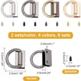 thumbnail image 5 of 8 Sets Purse Suspension Clasp 4 Colors D-Ring Metal Buckle with Screws 35x32mm Alloy Purse Strap Connectors Hardware Bags Ring for DIY Leather Craft Backpack Making Colorful, 5 of 6