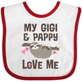 thumbnail image 3 of Inktastic My Gigi and Pappy Love Me Girls Baby Bib, 3 of 4