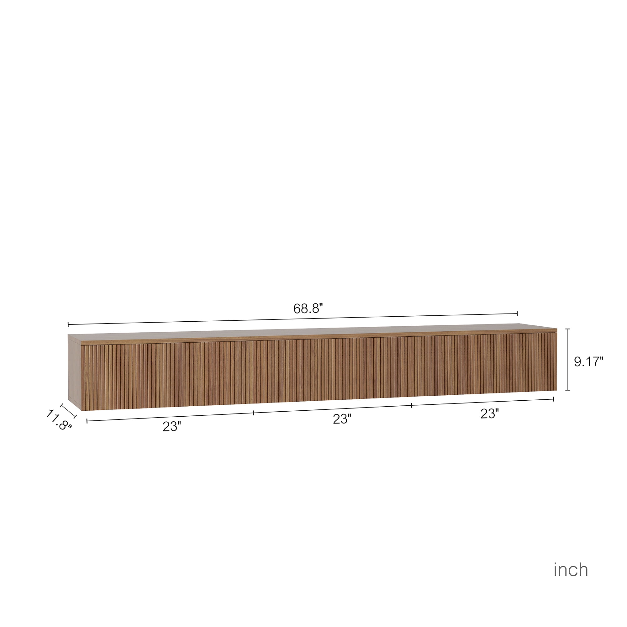 Aukfa Modern Floating TV Stand Wall Mounted for TVs up to 70 with 16 Color LEDs, Walnut