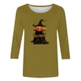 thumbnail image 3 of Halloween T Shirts for Women 2023 Fall 3/4 Sleeve Tops and Blouses Trendy Pumpkin Print Casual Crewneck Shirts Loose Comfy Graphic Tees, 3 of 4