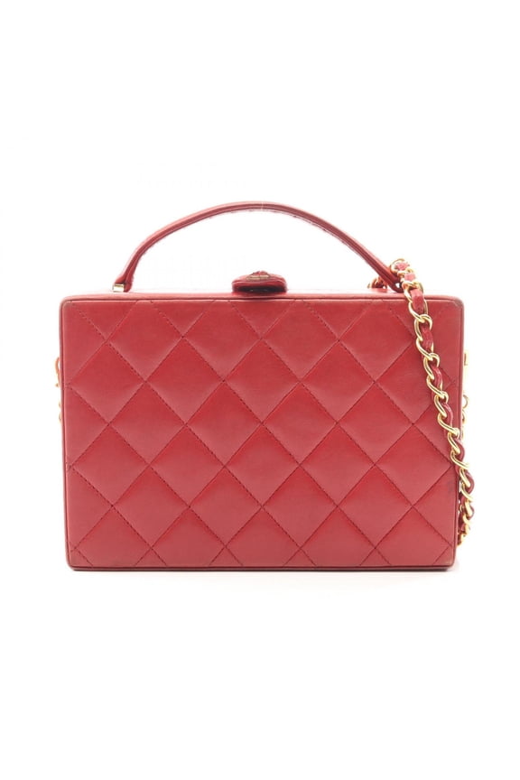 Pre-Owned Chanel Matelass 2-Way Handbag, Lambskin Leather, Women's, Red
