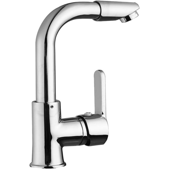 1PC Chrome Kitchen Faucet Single Hole Roatation Rotating Handle Cold and Hot Water Faucet Fit for Kitchen and Bathroom Basin