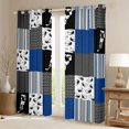 thumbnail image 2 of Feelyou Eat Hockey Sleep Black Out Curtains, Blue Plaid Curtains Pack of 2 (42x63 Each), 2 of 6